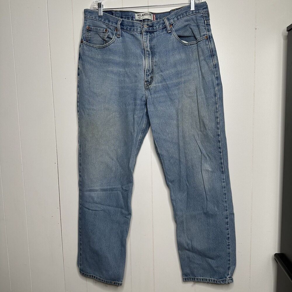 Levis 505 Relaxed Fit Jeans Mens 40X32 Blue Straight Denim Medium Wash